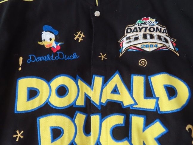 Vintage JH Designs Black 2004 Daytona 500 Disney donald duck