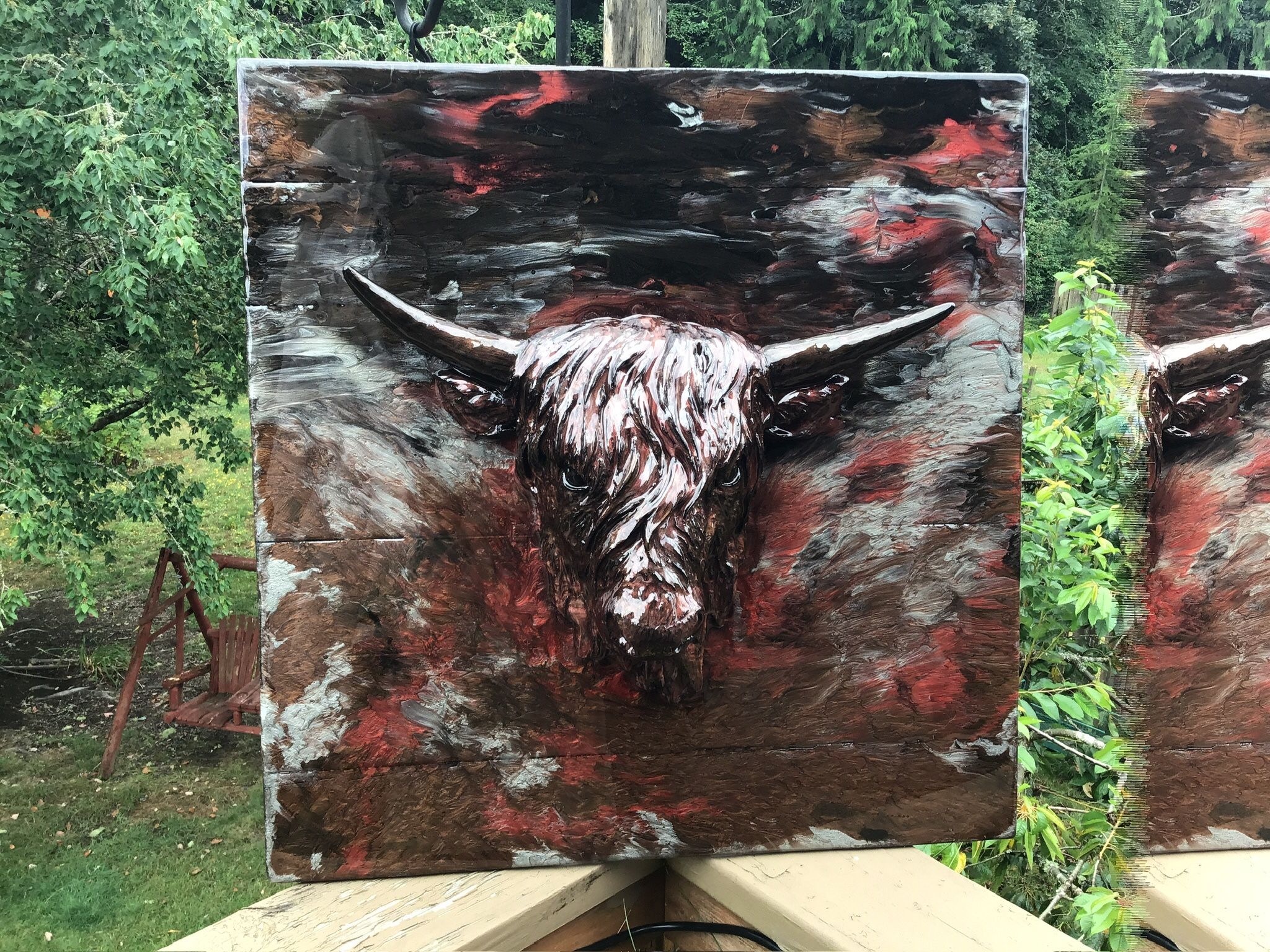 Highland Cow Resin Art