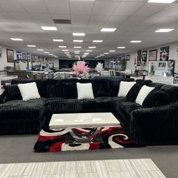 Black Corduroy Sofa Sectional 🇺🇸American Made🇺🇸