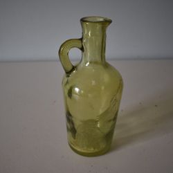 Antique/Vintage Green Glass Bottle/Pitcher With Handle