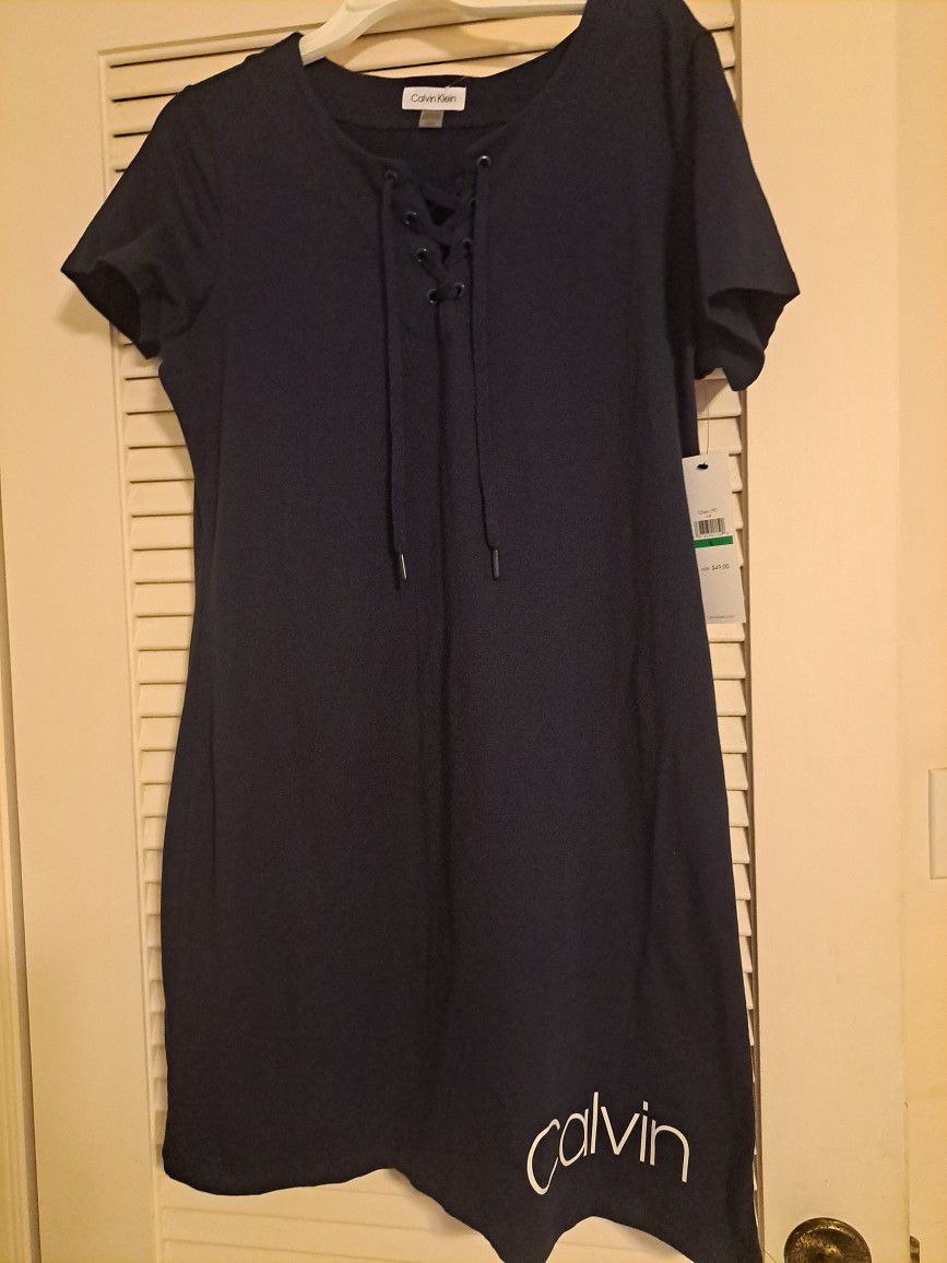 NEW CALVIN KLEIN Little Black Dress Throw On & Go W Sz L Discounted