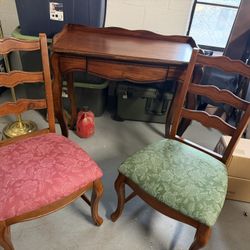 Desk and Two Chairs