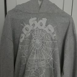 Medium Heather Grey Sp5der Hoodie