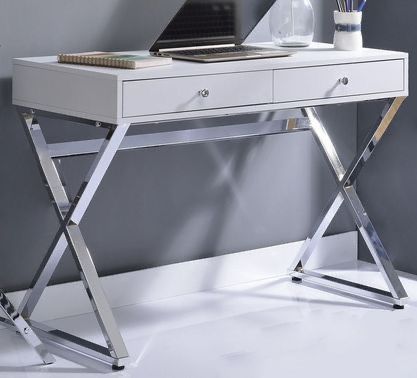Brand New White/Chrome Writing Desk