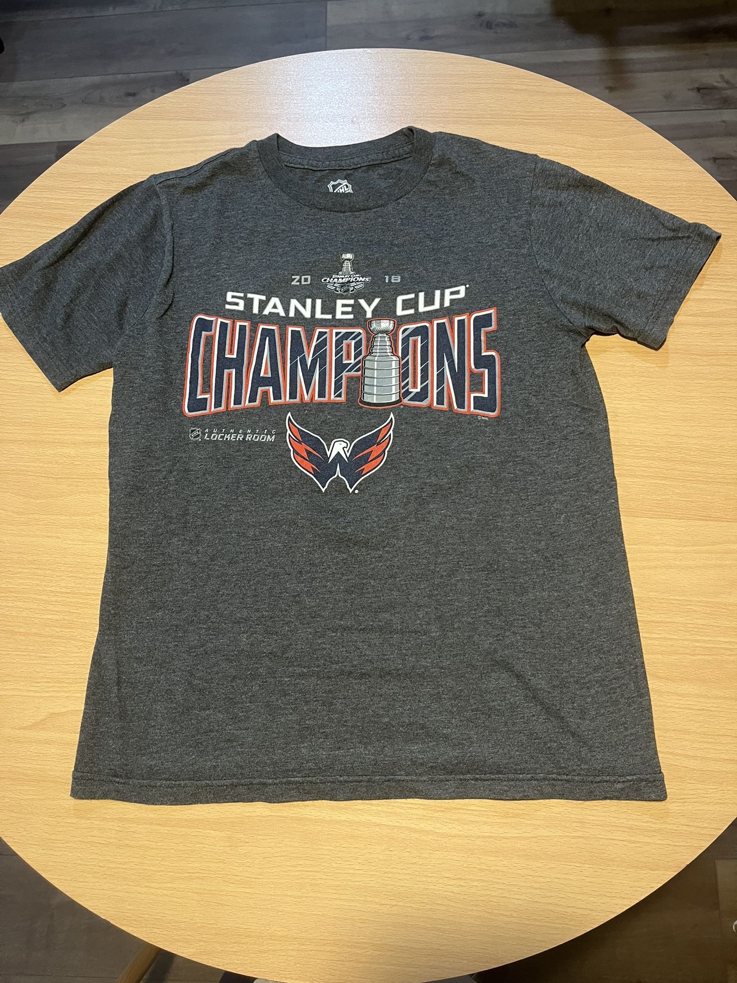 Kid’s NHL Washington Capitals Charcoal Gray Short Sleeve Tee, Size: M (10/12)