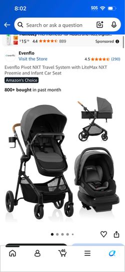 Evenflo Pivot NXT Travel System with LiteMax NXT Car Seat