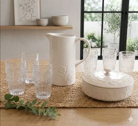JARRA ,8 VASOS Y TORTILLERO