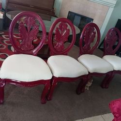Set of 4 Ashley red chairs