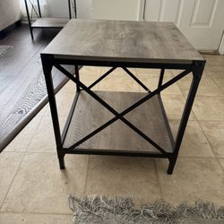 Stylish Industrial End Table – Like New!