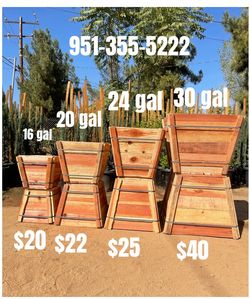 New redwood planters for sale