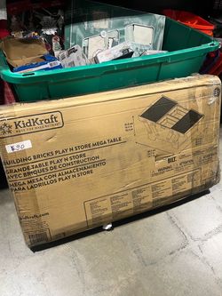 KidsKraft BUILDING BRICKS PLAY N STORE MEGA TABLE