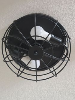 Black Industrial 2-Light Ceiling/Wall Light Fixture
