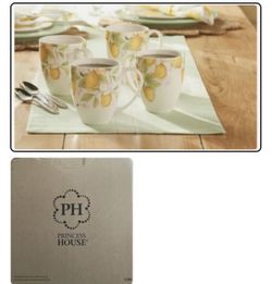 Princess House Marbella Limoncello Coffee Mug set of 4