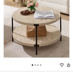 Brand New Round Coffee Table Warm Wood Tone (In Box)