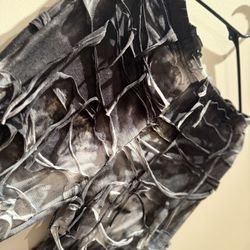 Black And Grey Fringe Pants 