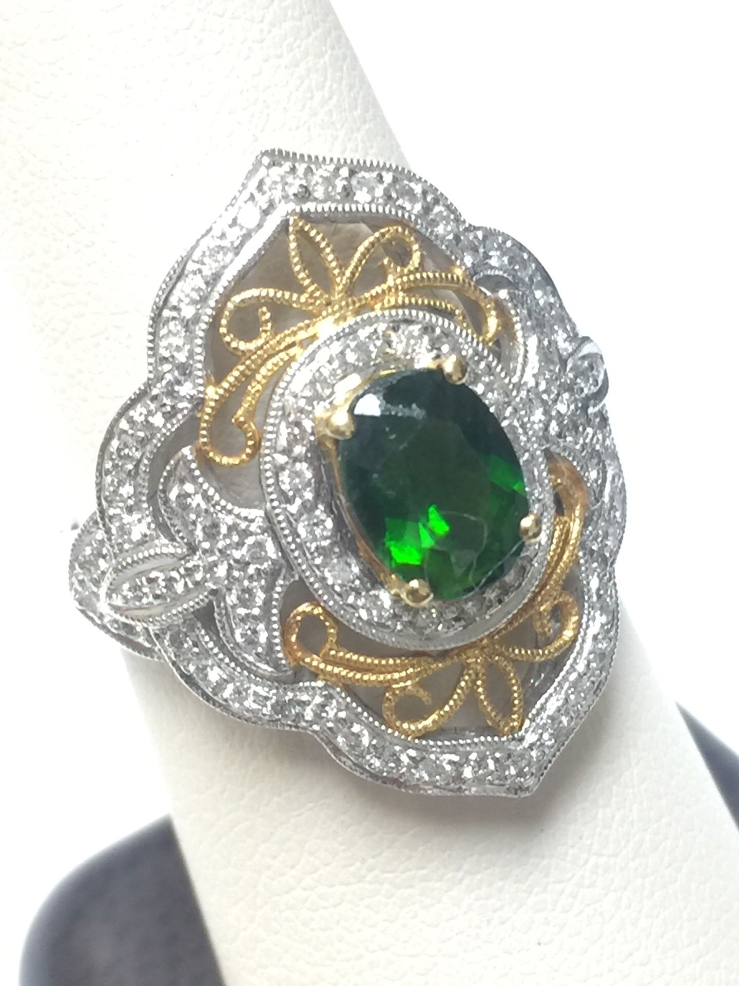 18 k yellow gold and 14k white gold ring size 7.5