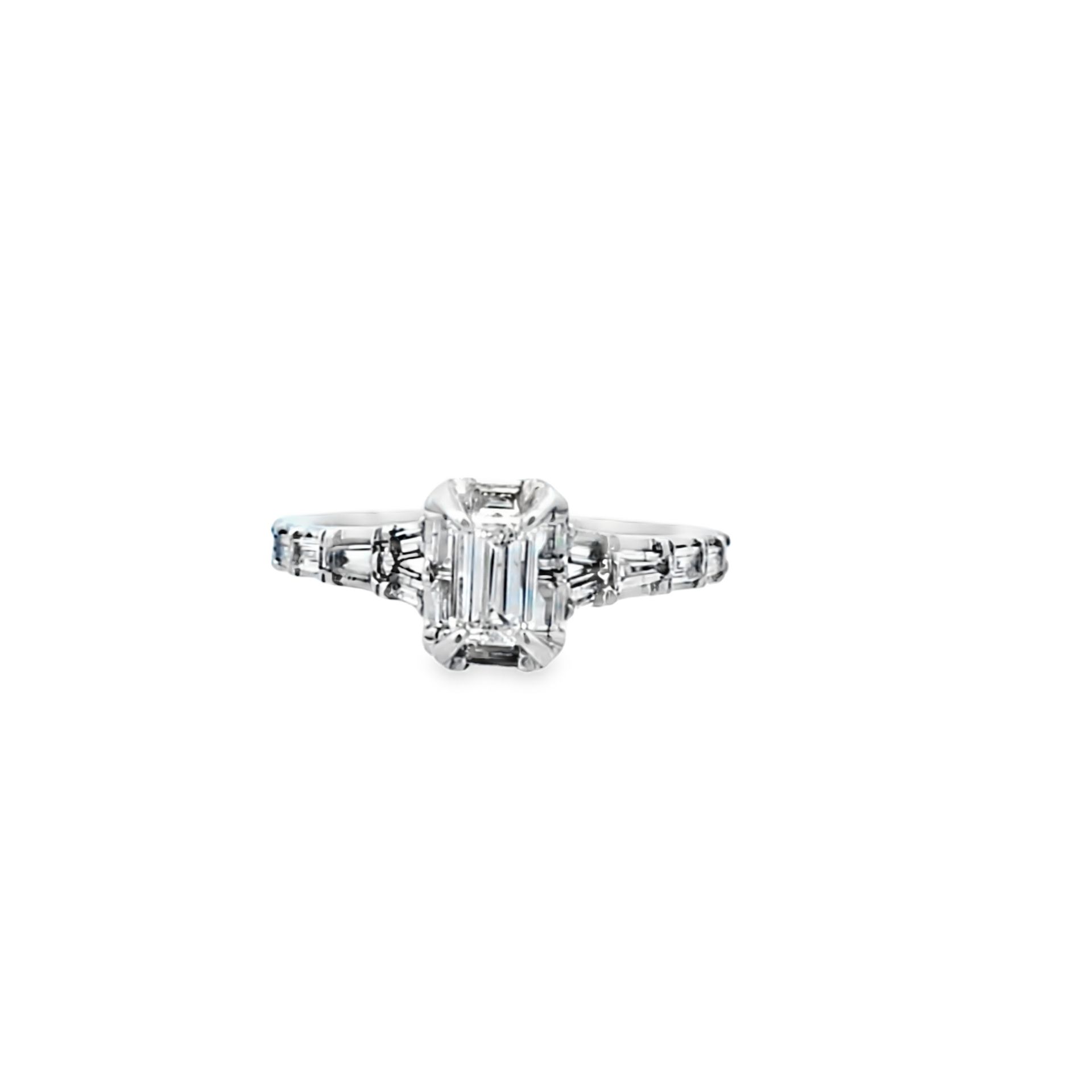 14K with Emerald Solitaire 1 CTW Diamond Ring
