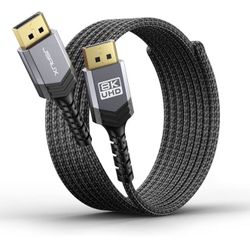 DisplayPort Cable 1.4 10ft, 8K DP Cable | 8K@60Hz, 4K@144Hz, 2K@240Hz 2K@165Hz | HBR3, 32.4Gbps, HDR10, FreeSync, G-Sync for Gaming Monitor Graphics C