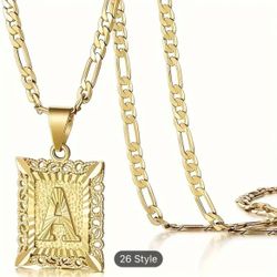Alphabet Necklaces Gold Plated