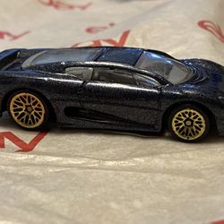 1992 HOT WHEELS JAGUAR XJ220 Speed Dark Blue Metallic Gold Rims Malaysia Car