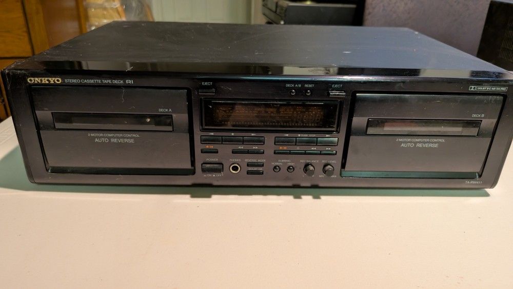 Onkyo TA-RW411 Dual Stereo Cassette Deck — Auto-Reverse, Tested & Working