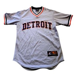 Detroit Tigers Majestic 1984 Cooperstown Grey Road Throwback Jersey Adult SZ S