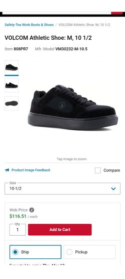 Steel toe work shoes US Men's 10.5