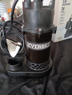 EVERBILT SUMP PUMP 1/4 HORSEPOWER.