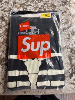 Supreme x Hanes Skeleton Thermal Crew Shirt Size Large