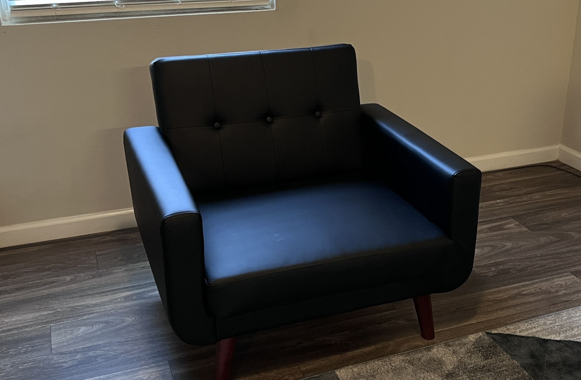 Black Faux Leather Armchair