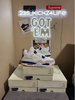 Brand new SB Navy Blue 4’s size 14x3 with original box. Not looking for trades and cash is king.