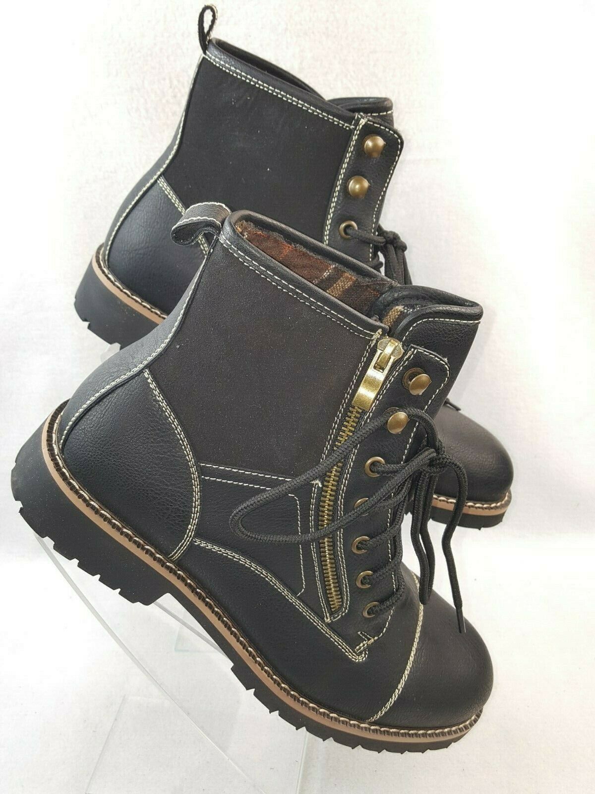 Ferro Aldo "Cody"Men's Motorcycle Boots Black and Brown Size 9.5 to 11