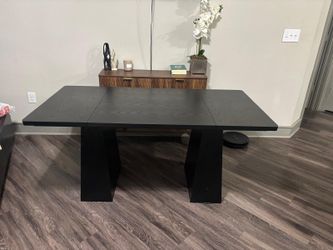 Table Dining Rectangle for 4-6 People, adjustable. Wooden Table with Heavy Duty Legs