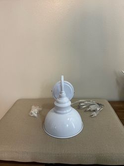 New White Metal Wall Sconce Light Fixture, Plug 🔌 in wall , Light 💡 included
