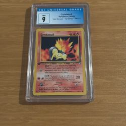 Polemon Card Cyndaquil 1st Edition,2000,cgc 9 Grade,neo Genises 