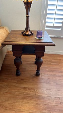 Two Solid Wood End Tables.