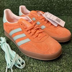 Adidas Gazelle Indoor Casual Low-top Sneakers Orange Mint Mens Size 9 IH7499