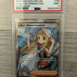 2025 Pokemon Mega Evolution Lillie’s Determination Ultra Rare #169 PSA 9