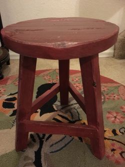 Red Wood Stool