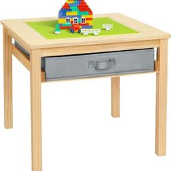 New Wooden Kids Building Block Table w/ Storage