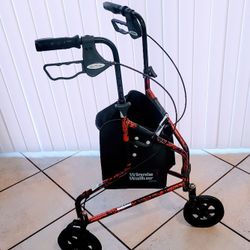 Three-Wheel Walking Mobility Aids Ruby Red Rollator (Winnie Walker Drive)

