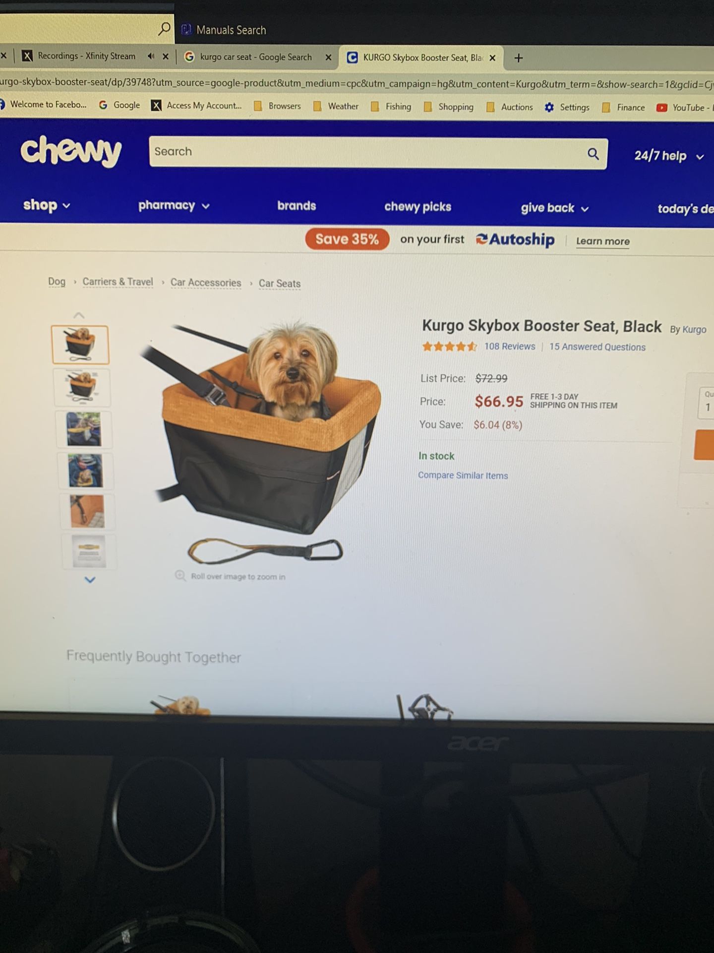 KURGO SKYBOX DOG BOOSTER SEAT