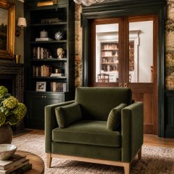 Olive Green Velvet Accent Chair – Pera Armchair (Joss & Main)