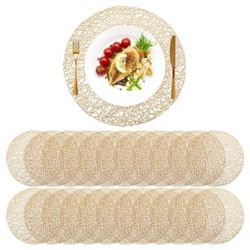 New 40 Pack Gold Round Placemats 15 Inch