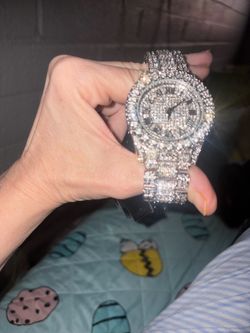 Iced Out Crystal-Covered Watch