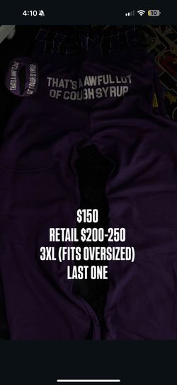 3XL Purple Awful Lot Of Cough Syrup Sweats