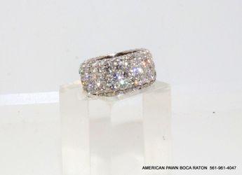 Eternity Anniversary Wedding Ring 15Ct Pave Diamond Wide 14k White Gold Size 9 Custom