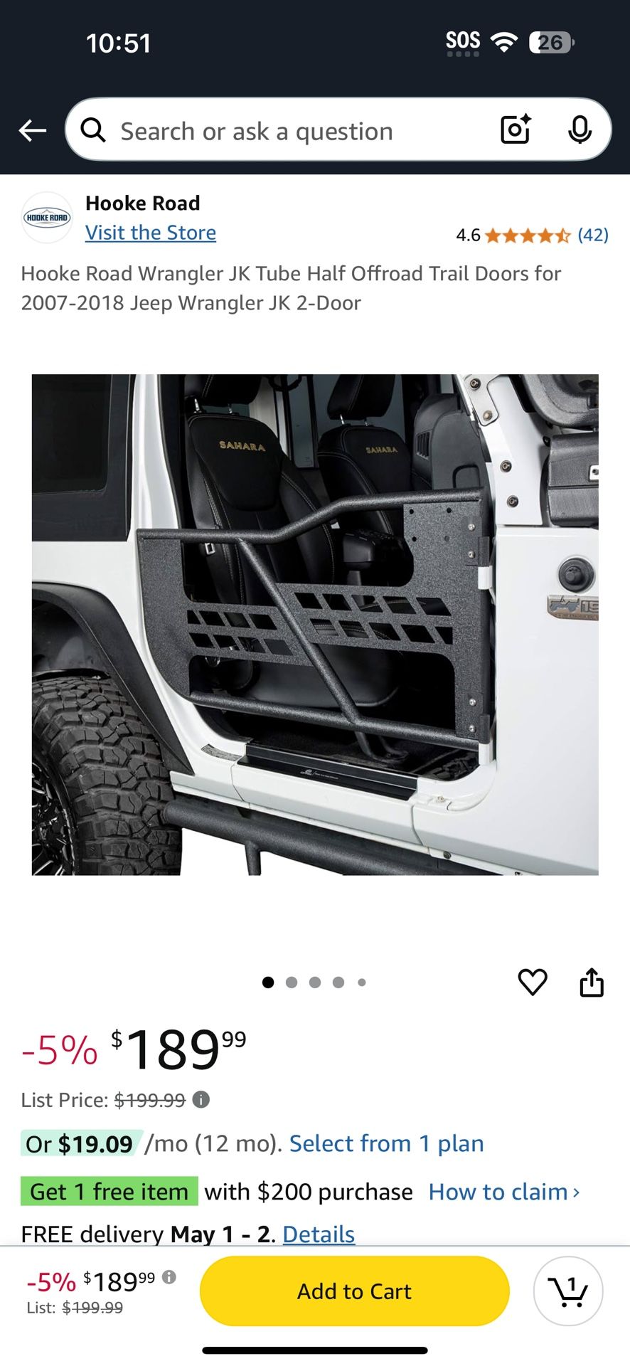 Brand New Jeep Tube Doors for 2-Door JK