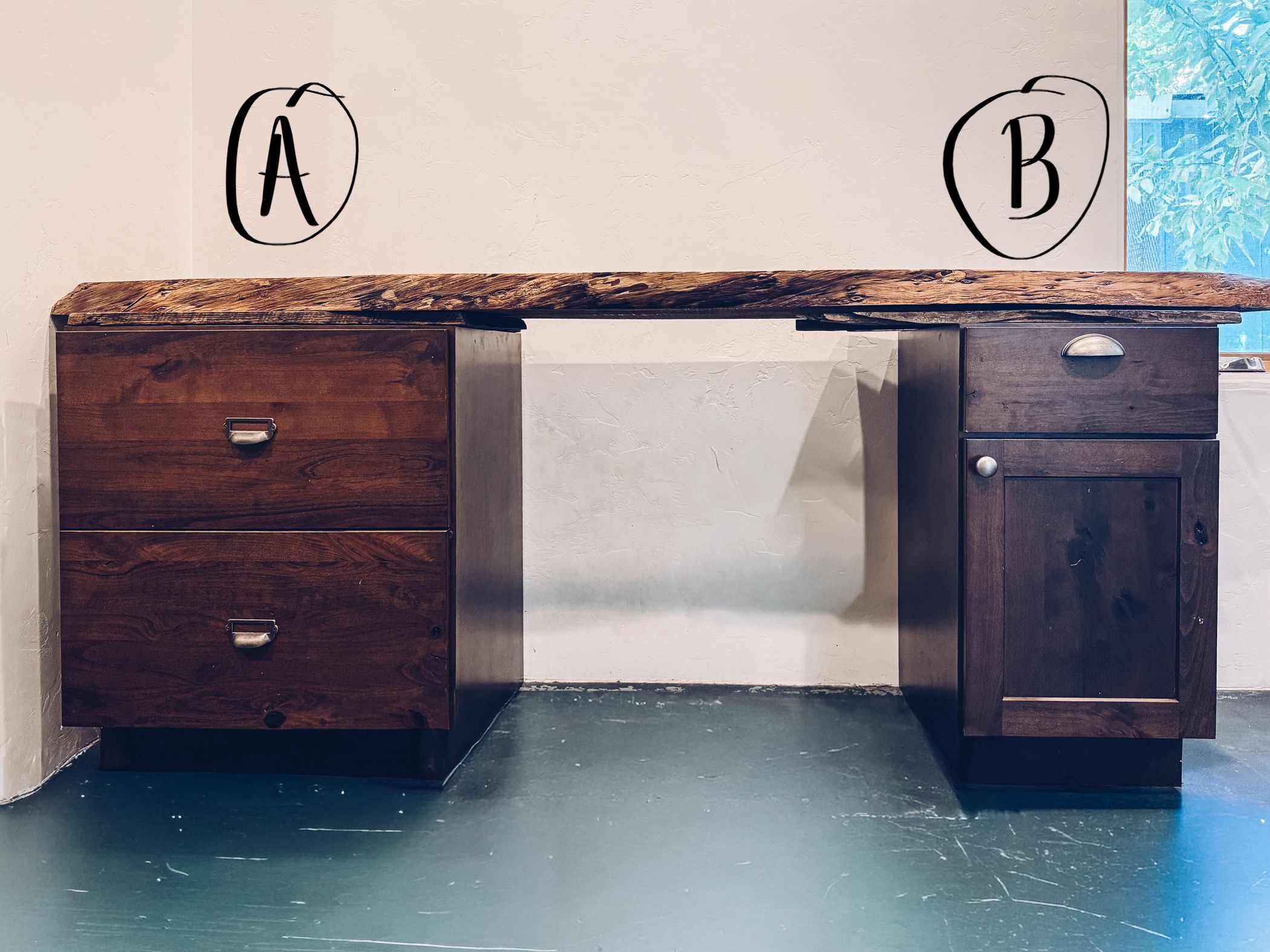 Rustic Alder Base Cabinets Modular Office/Desk Bases | Thomasville