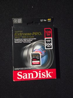 SANDISK 128GB Extreme PRO SDXC UHS-I Memory Card - C10, U3, V30, 4K UHD, SD CARD